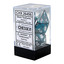 Polyhedral 7-Dice Set CHX26456 - Gemini  Steel-Teal/White